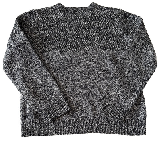 Topman Men's XL Marled Blue Knit Crew Neck Sweater Preppy Modern Minimalist - Picture 2 of 9